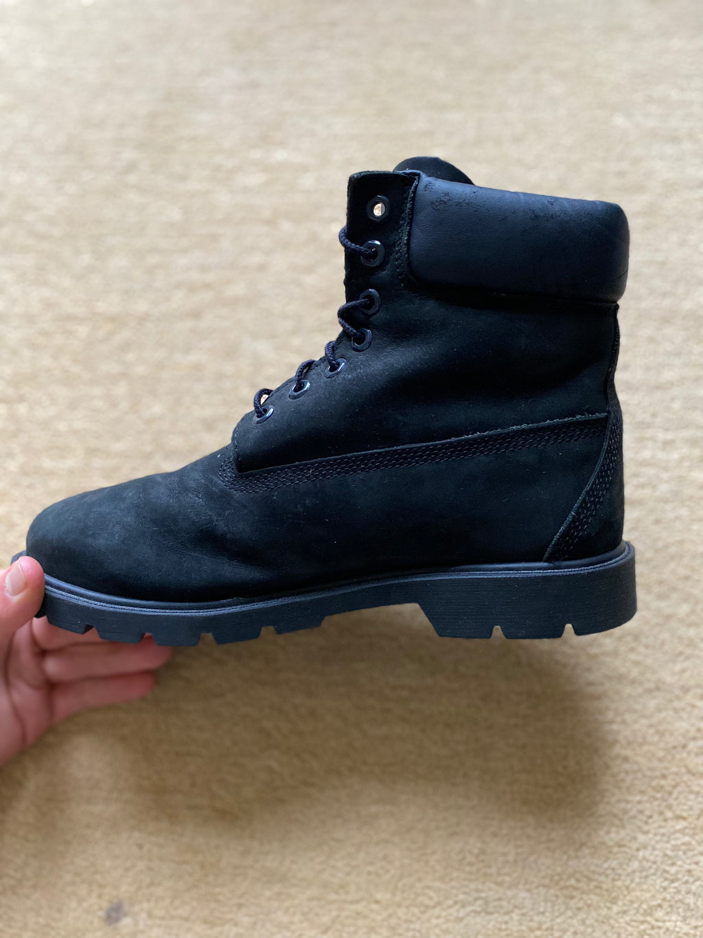 Timberland 6 inch Premium Black Boots - Size 8-Second Style-Second Style