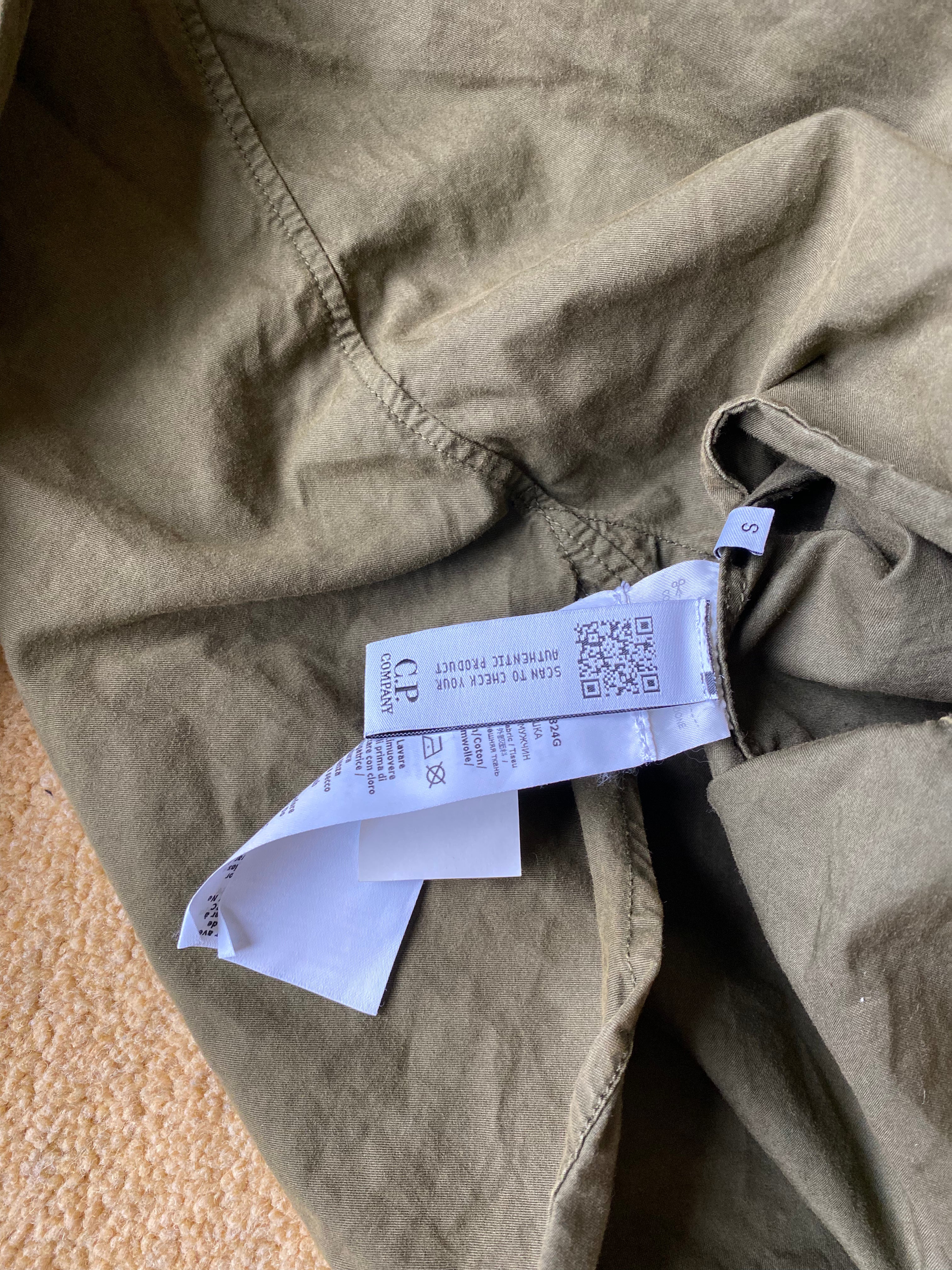C.P Company Gabardine Lens Zip Overshirt In Thyme - Size Small